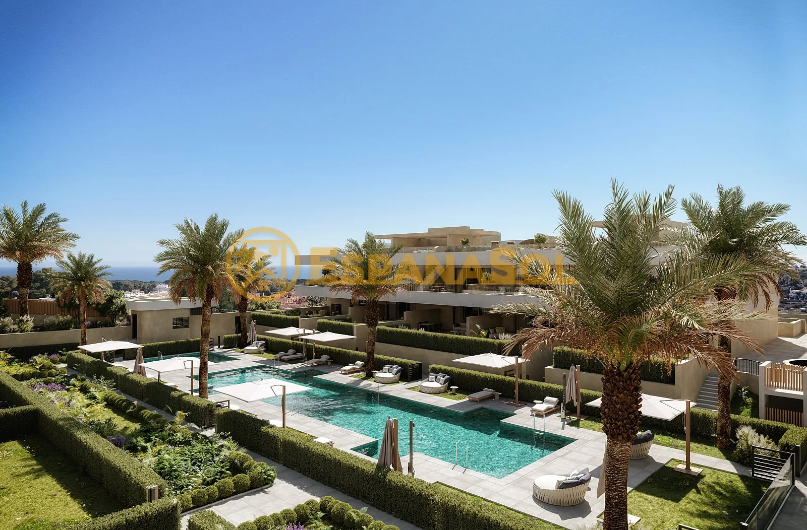 Bright flats with pools in esteponas new golden mile