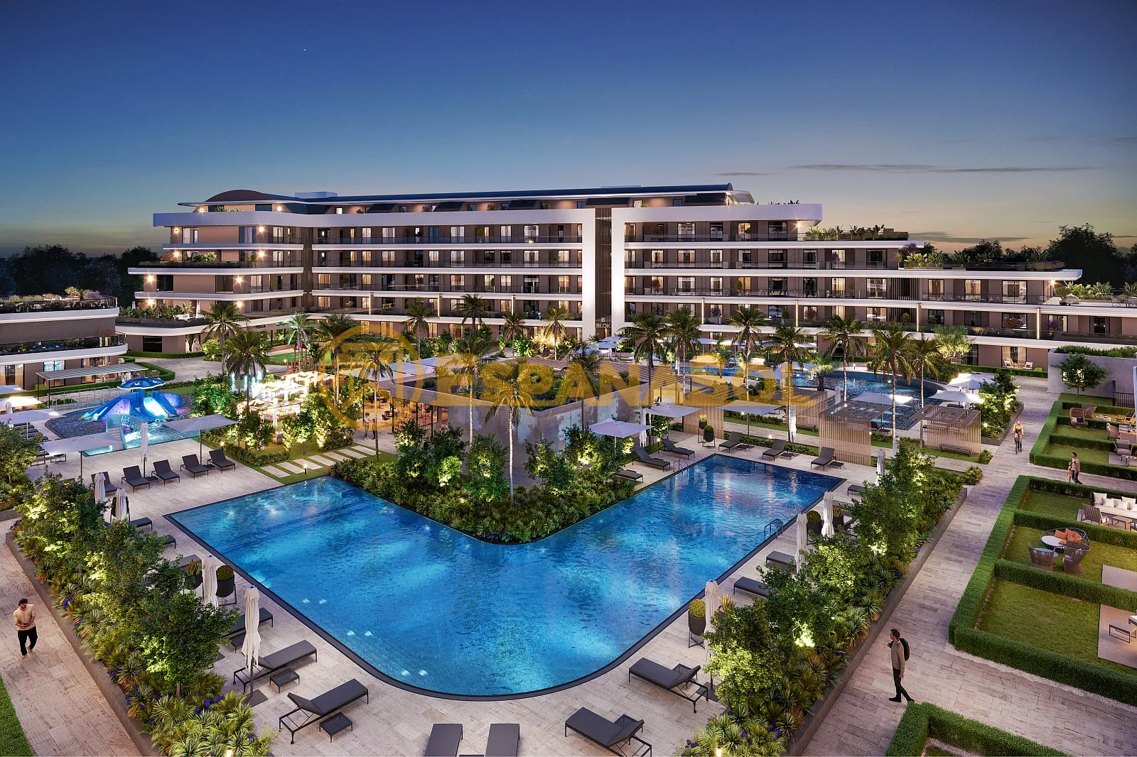 Flats in a complex with amenities near lara beach in antalya