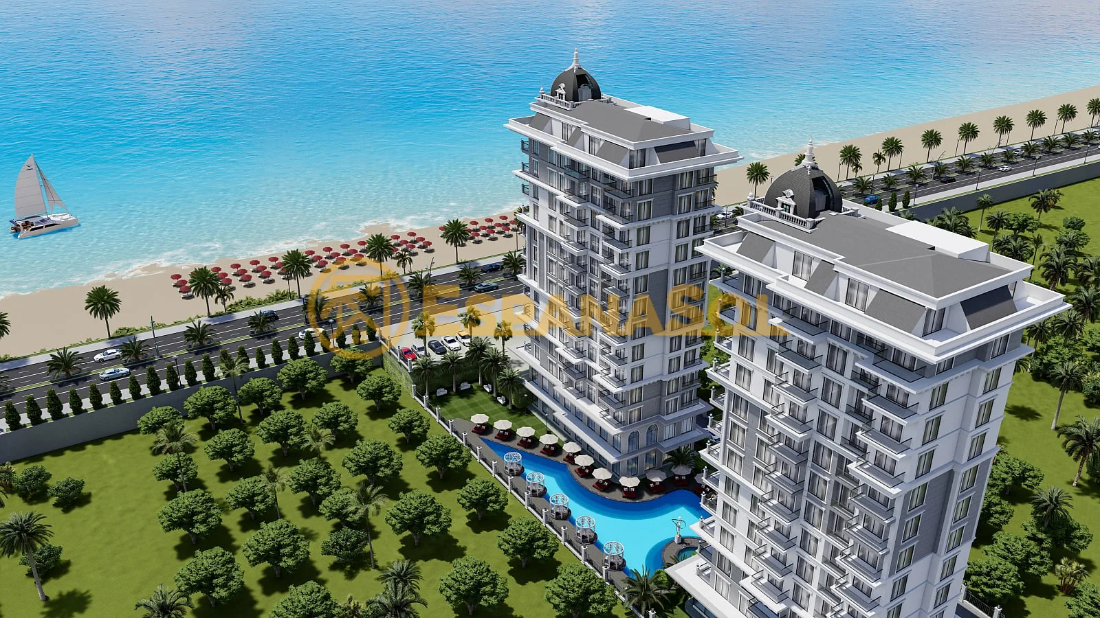 Apartamentos en primera línea de playa — Mahmutlar, Alanya en Antalya (zdjÄ™cie 3)