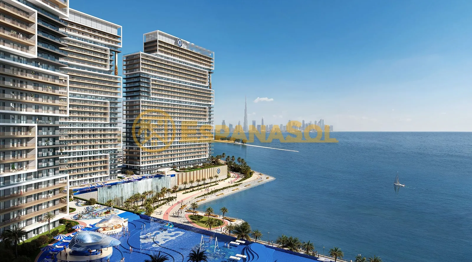 Chelsea FC Apartment mit Meerblick — Dubai Maritime City