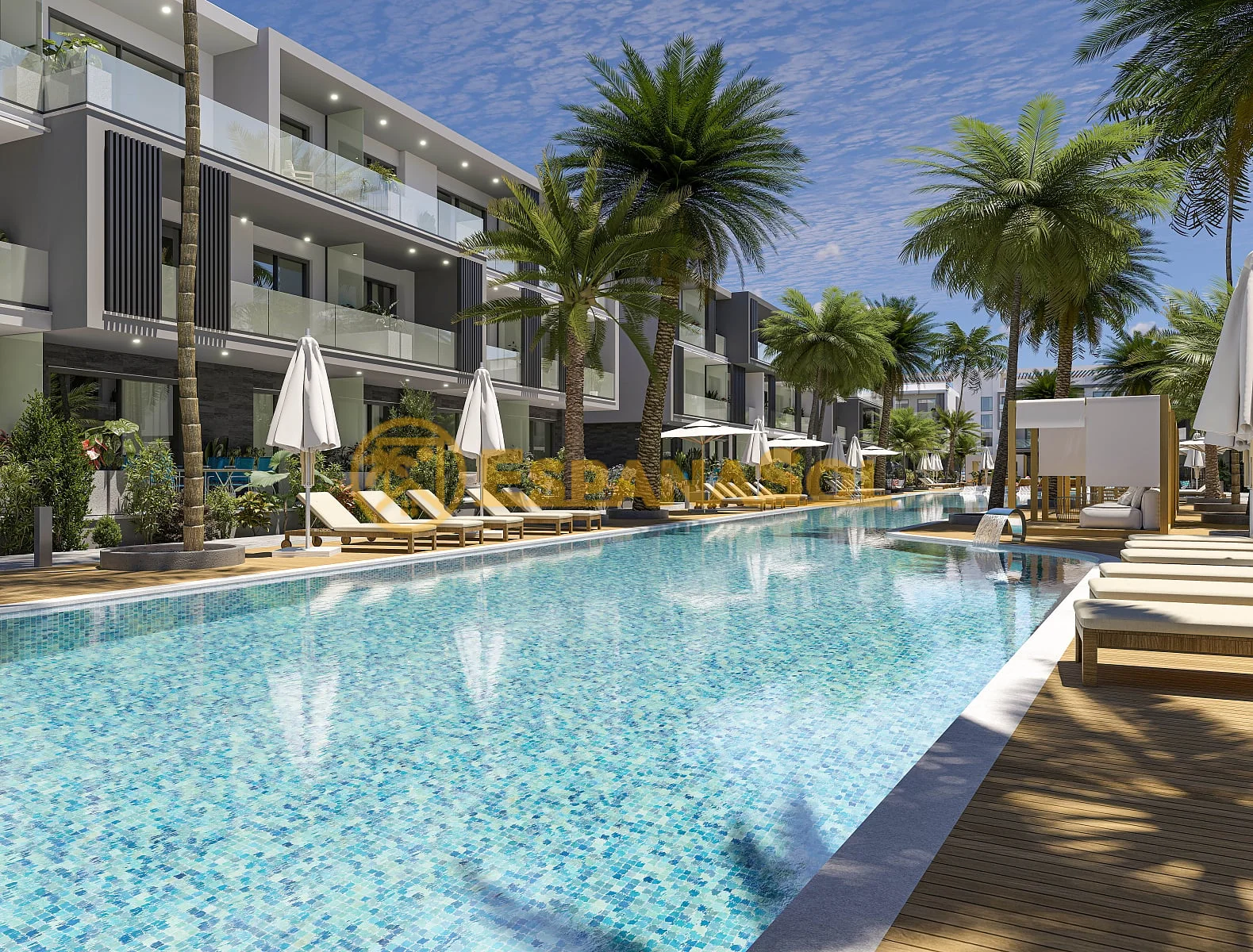 Apartments in a complex with a pool in northern cyprus