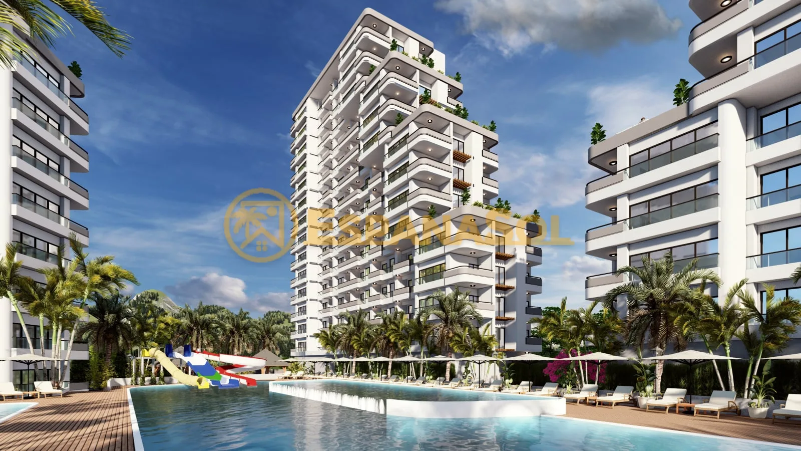 Flats with Aquapark and Pool — Gated Community in Mersin in Mersin (zdjÄ™cie 2)